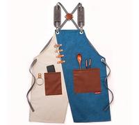 Cintura porta attrezzi Grembiule da lavoro in tela resistente for beni durevoli con tasche for attrezzi, cinghie incrociate sul retro regolabili for la verniciatura della lavorazione del legno(7)