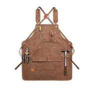 Cintura porta attrezzi Grembiule da lavoro in tela resistente for beni durevoli con tasche for attrezzi, cinghie incrociate sul retro regolabili for la verniciatura della lavorazione del legno(1)