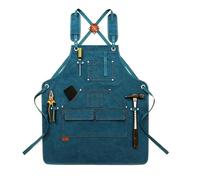 Cintura porta attrezzi Grembiule da lavoro in tela resistente for beni durevoli con tasche for attrezzi, cinghie incrociate sul retro regolabili for la verniciatura della lavorazione del legno(3)