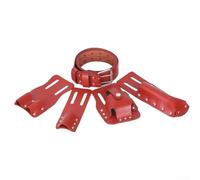 Cintura porta attrezzi in pelle 5 in 1 con scomparti regolabili per righelli di livello, chiavi, impalcature, strumenti per mestieri e applicazioni fai da te (marrone)