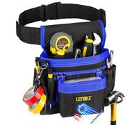 Cintura Porta Attrezzi,Magnetiche Cintura Attrezzi con 14 Tasche,Regolabili Staccabili Cintura Elettricista,Cintura Attrezzi Lavoro per Elettricista,Falegname,Edilizia,Nero-Blu