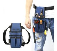 Cintura porta attrezzi multi tasca progettata per elettricisti e falegnami, vestibilità regolabile e comoda da indossare durante il lavoro (S blu)