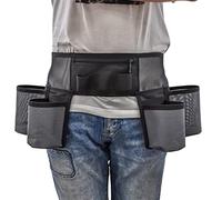 Cintura porta attrezzi per la pulizia, con 4 tasche e 3 scomparti elastici, cintura regolabile per attrezzi, in rete di nylon, per pulizia di bottiglie, per lavori di casa, giardinieri, pulitori