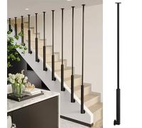 Cintura porta attrezzi per parrucchieri Balaustre for scale con staffa angolare regolabile in ferro for scale interne a livello/pendenza, oro nero, 50-240 cm(Black,140cm/55.1in/4.5ft)