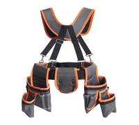 Cintura porta attrezzi, supporto per cintura multiuso, reggicalze regolabile, layout a 19 tasche, tessuto resistente, cuciture rinforzate, accesso a mani libere, per costruzione, riparazioni