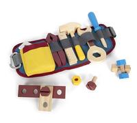 small foot Cintura porta attrezzi "Workshop", con numerosi attrezzi e accessori in legno, per bambini dai 3 anni, 12602