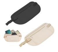 Cintura Portasoldi Nascosta - Set da 2: Marsupio Antifurto da Viaggio Regolabile, Impermeabile per Cellulare, Passaporto e Contanti, Borsa Sportiva in Nero, marsupio antiscippo marsupio da viaggio