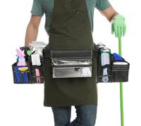 Cintura portautensili - Borsa per attrezzi di pulizia regolabile | Cintura multi tasche grembiule per idraulico costruzione pulizia lavoro falegname
