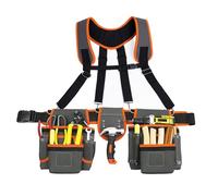 Cintura portautensili da falegname, organizer regolabile, cintura professionale con 18 tasche, per cablaggio elettrico, costruzioni, carpenteria, tetti, giardinaggio, meccanici