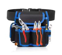 Cintura portautensili da uomo, con 8 tasche, cintura per attrezzi con cintura regolabile in nylon per falegname, edilizia da giardino, elettricista