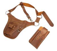 Cintura portautensili in pelle per giardinaggio con custodia staccabile, grembiule regolabile in vita, organizer in pelle PU