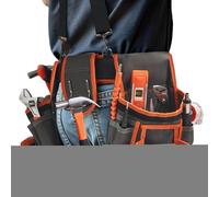 Cintura portautensili per falegnami, imbracatura da lavoro utilitaria | Borse da lavoro regolabili con spalline e 19 tasche per impianti idraulici e elettrici