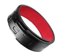 Cintura Powerlifting Uomo in Pelle Bovina Con Bloccaggio Automatico Rapido - Per Sollevamento Pesi, Squat, Deadlift (Rosso, 90-105cm)