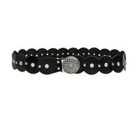Cintura regolabile classica nera per uomo donna 3 mm di spessore in pelle PU con rivetti in metallo design retrò borchiato cintura per uomo donna