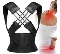 Cintura regolabile nera e grigia per il sostegno della schiena invisibile - Un correttore di postura in poliestere con bretelle per le spalle e supporto lombare | Design confortevole e traspirante, ad