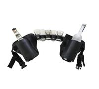 Cintura regolabile per vino e birra, supporto a doppio lato, Nero , Retro | Pelle PU, doppio scomparto per bottiglie, contenitore in vetro multi-slot, cintura regolabile, impermeabile
