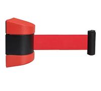 Cintura retrattile da parete, 10 m, nastro di sicurezza rosso con accessori per barriere di controllo della folla e divisori di linea, perfetto per eventi e aziende