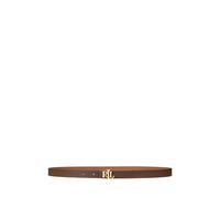 Cintura reversibile in pelle sottile con logo Marrone XL