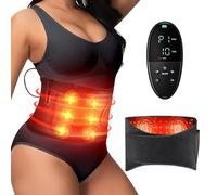 Cintura rossa con luce a infrarossi per il corpo: cuscinetto riscaldante per massaggio a vibrazioni, per vita, spalle, sollievo dal dolore alla pancia, dispositivo di rilassamento portatile per casa,
