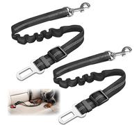 Cintura sicurezza cane auto set 2 pezzi regolabile 50-84 cm per cani piccoli e medi nero con gancio rotante 360° per viaggi in macchina