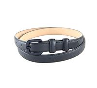 Cintura sottile da donna in pelle Cintura da donna in pelle sottile Cintura sottile in pelle Accessori per abbigliamento da donna, Nero, 115cm