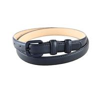 Cintura sottile da donna in pelle Cintura sottile da donna in pelle sottile da 2cm di larghezza Cintura casual da donna, Nero, 140cm