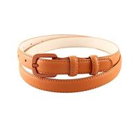 Cintura sottile da donna in pelle Cintura sottile da donna in pelle sottile da 2cm di larghezza Cintura casual da donna, Marrone, 140cm