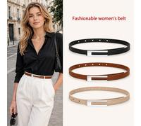 Cintura sottile da donna in stile minimalista, realizzata in materiale in lega argento-bianco di alta qualità, adatta a donne giovani e di mezza età, che esalta il fascino femminile, design elegante, 