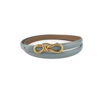 Cintura sottile in pelle PU in stile vintage per donna - Per jeans e abiti casual,Azzurro chiaro,1,4x105 cm