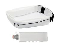 Cintura sportiva per uomo e donna, impermeabile, con scomparti multipli, per attività all'aperto, jogging e allenamento, traspirante, con portabottiglie, Moonlight White+330ml bollitore elettrico
