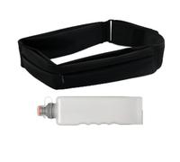 Cintura sportiva per uomo e donna, impermeabile, con scomparti multipli, per attività all'aperto, jogging e allenamento, traspirante, con portabottiglie, Classico nero + bottiglia d'acqua da 330 ml