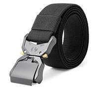 Cintura tattica, cinture da lavoro da uomo, cintura militare per escursionismo resistente per 3,8 cm, cintura per attrezzi in nylon, regalo con fibbia a sgancio rapido, Nero , M-for Waist 36"-42"