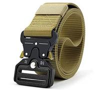 Cintura tattica di salvataggio, cintura militare in nylon, resistente, con fibbia ad anello a V GEEWIN, cachi