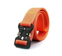 Cintura tattica militare Cintura casual lavorata a maglia in nylon da uomo Cintura sportiva da esterno larghezza 3,8cm Cintura decorativa casual, Arancia, 110x3.8cm