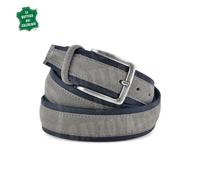 Cintura tela e camoscio Grigio Blu artigianale uomo donna made in italy