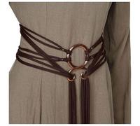 Cintura troll da donna, cintura da strega nordica, extra lunga, anello medievale, accessorio per cintura annodata, colore: blu, caffè, Taglia unica