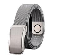 Cintura Uomo Acciaio Inossidabile, Cinture da Magnetica Metallo Intrecciata, Cintura con Fibbia Automatica in Acciaio Inossidabile Per Vestito Jeans Pantaloni,Style b,120CM/47.3''