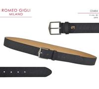 Cintura uomo casual in pelle nera nero fantasia cinta 4 cm fibbia argento 125cm