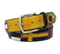 Cintura uomo donna 4 cm in cuoio anticato a mano bandiere del mondo