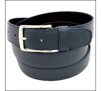 Cintura Uomo Elegante in vera Pelle Blu Cinta da Cerimonia Classica di 3,5 cm