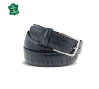 Cintura uomo in pelle classica elegante blu 120cm (taglia pantalone 50/52 EU)