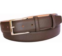 Cintura uomo in pelle stampa saffiano fodera di cuoio nabuck-3,5 cm accorciabile