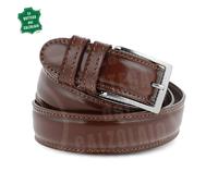 Cintura uomo pelle marrone classica con impuntura 105cm (taglia pantalone 40/42)