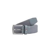 Tommy Hilfiger Uomo Cintura Denton Elastic 3,5 cm Intrecciata, Grigio (Overcast Grey), 95 cm