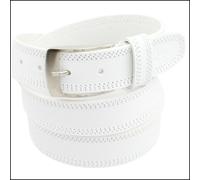 Cintura Uomo vera Pelle Bianca Cinta Donna in Cuoio Sportiva Casual di da 3,5 cm