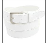 Cintura Uomo vera Pelle Bianca Cinta Donna in Cuoio Sportiva Casual di da 3 cm