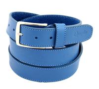 Cintura Uomo vera Pelle Blu Cobalto Cinta Donna in Cuoio Sportiva di da 3,5 cm w