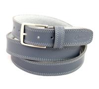 Cintura Uomo vera Pelle Grigia Cinta Donna in Cuoio Sportiva Casual di da 3,5 cm