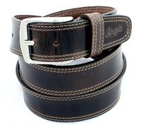 Cintura Uomo vera Pelle Marrone Scuro Cinta Donna in Cuoio Sportiva di da 4 cm e