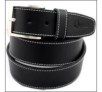 Cintura Uomo vera Pelle Nera Cinta Donna in Cuoio da Ragazzo Sportiva di 4 cm w1